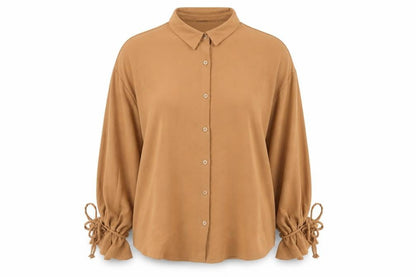 Womens UK Size 16 Boohoo Brown Basic Button-Up
