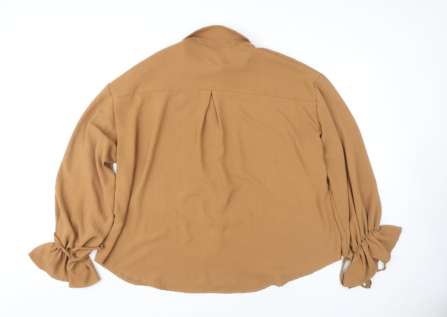 Boohoo Women's Brown Button-Up Blouse Size 16