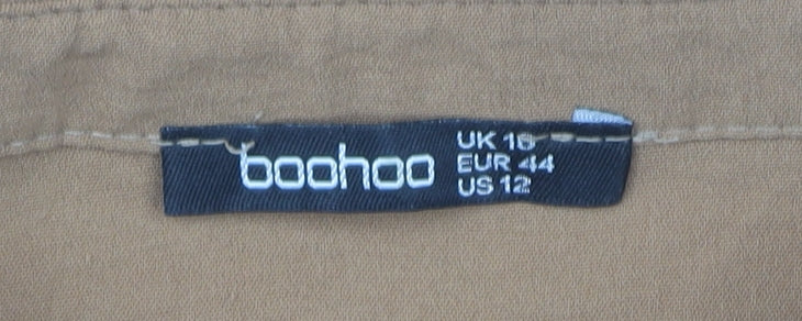 Boohoo Women's Brown Button-Up Blouse Size 16