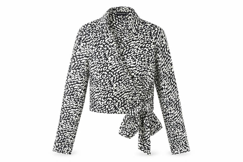 Womens UK Size 6 PRETTYLITTLETHING Black Wrap Blouse
