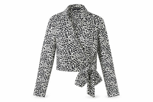 Womens UK Size 6 PRETTYLITTLETHING Black Wrap Blouse