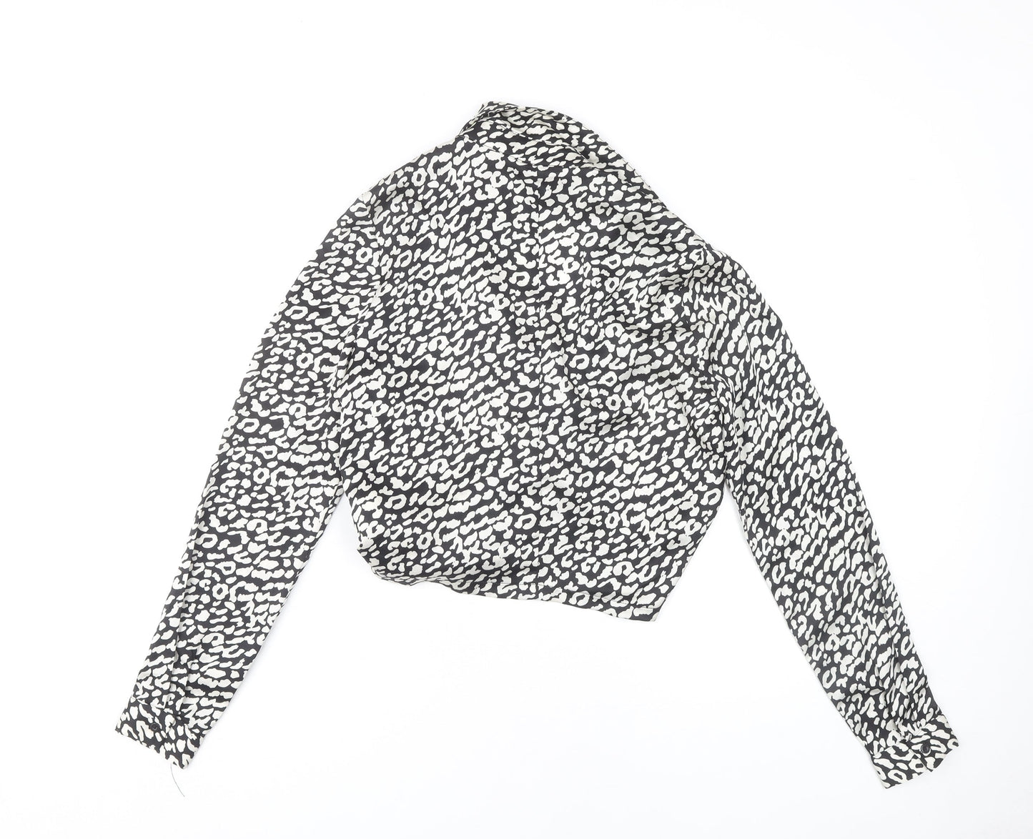 Womens UK Size 6 PRETTYLITTLETHING Black Wrap Blouse