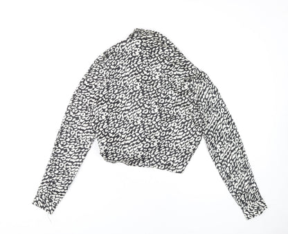 Womens UK Size 6 PRETTYLITTLETHING Black Wrap Blouse