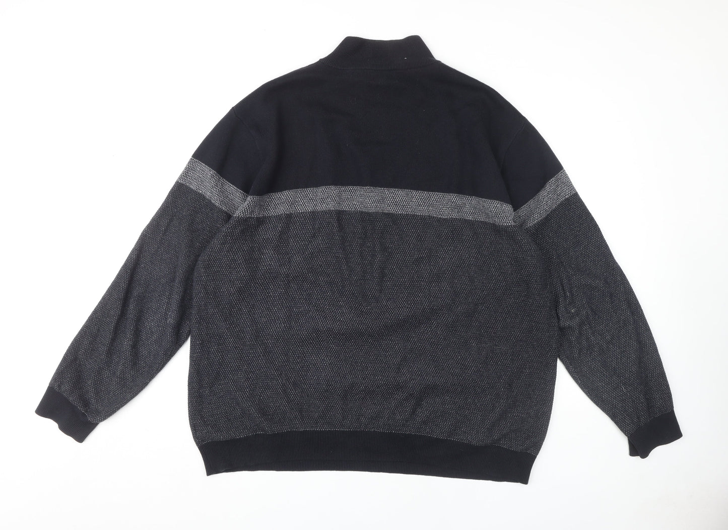 Next Men's Black 2XL Full Zip Knit Jumper