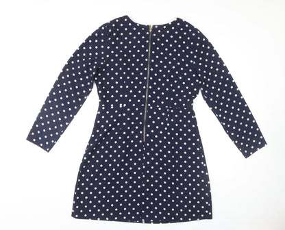 Joanie Women's Blue Polka Dot Long Sleeve Dress