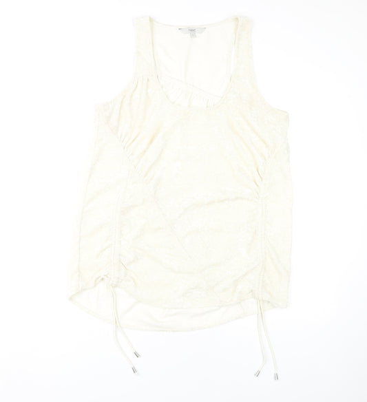 Womens UK Size 12 NEXT Ivory Basic Tank