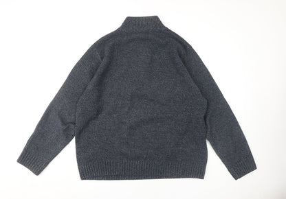 Marks and Spencer Men's XL Grey Henley Jumper