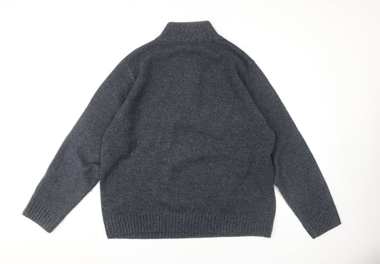 Marks and Spencer Men's XL Grey Henley Jumper