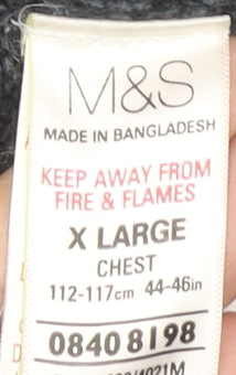 Marks and Spencer Men's XL Grey Henley Jumper