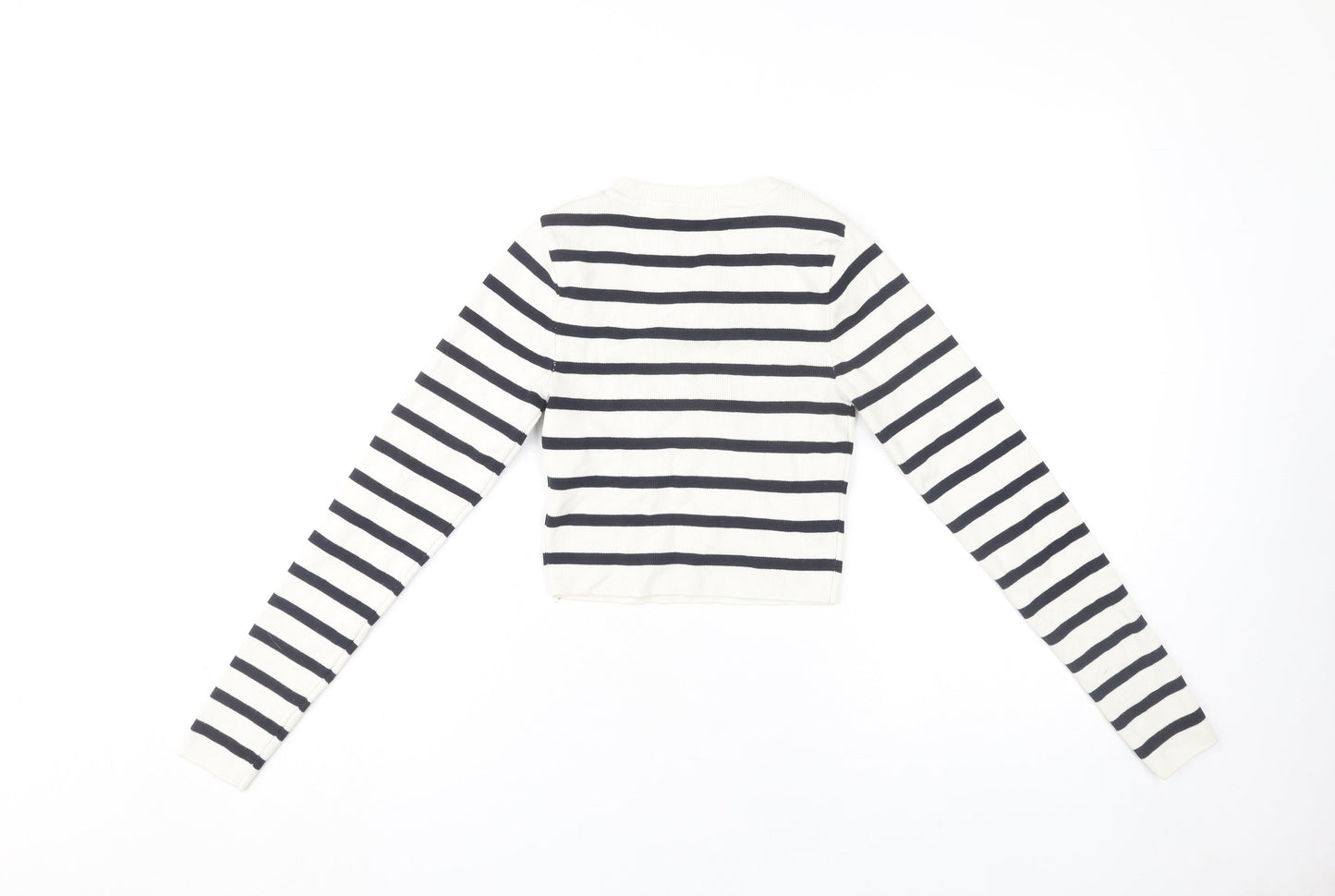 Womens UK Size S Zara Multicoloured Cropped T-Shirt