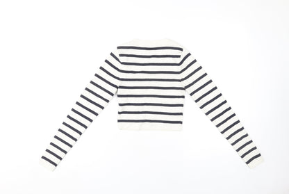 Womens UK Size S Zara Multicoloured Cropped T-Shirt