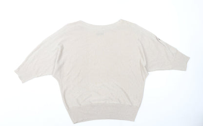 Womens UK Size 14 M&Co Gold Pullover Jumper