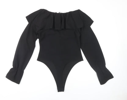 Boohoo Women's Black Off Shoulder Bodysuit Size 14