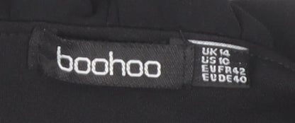 Boohoo Women's Black Off Shoulder Bodysuit Size 14