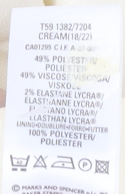 Marks and Spencer Women's Beige Pencil Skirt Size 18