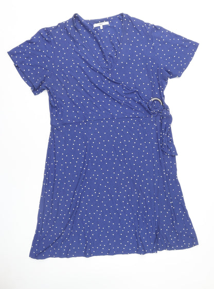 Next Women's Blue Polka Dot Wrap Dress Size 20