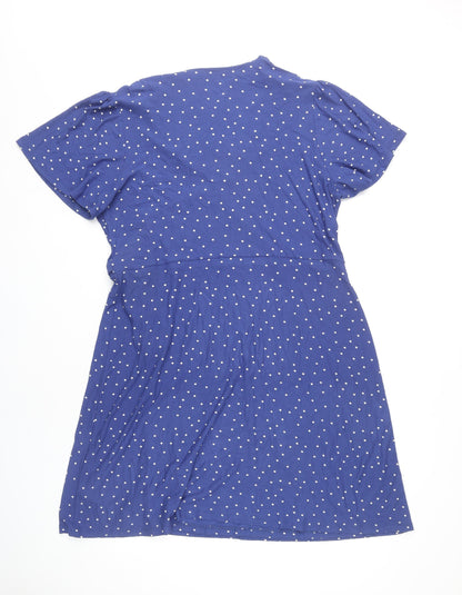 Next Women's Blue Polka Dot Wrap Dress Size 20