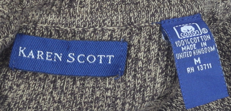 Karen Scott Women's Brown Pullover Jumper, M, High Neck