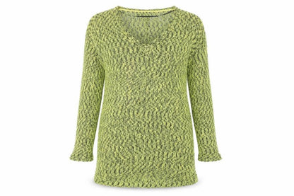 Staple Women's Green Open-Knit Pullover Jumper Size 12