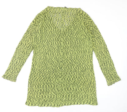 Staple Women's Green Open-Knit Pullover Jumper Size 12