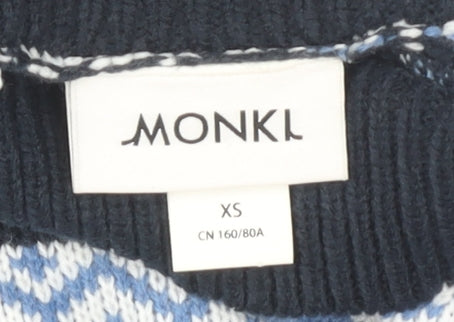 Womens UK Size XS Monki Blue Pullover Jumper