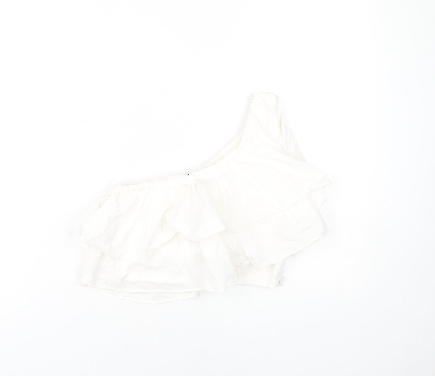 Womens UK Size XS Zara White Cropped Blouse