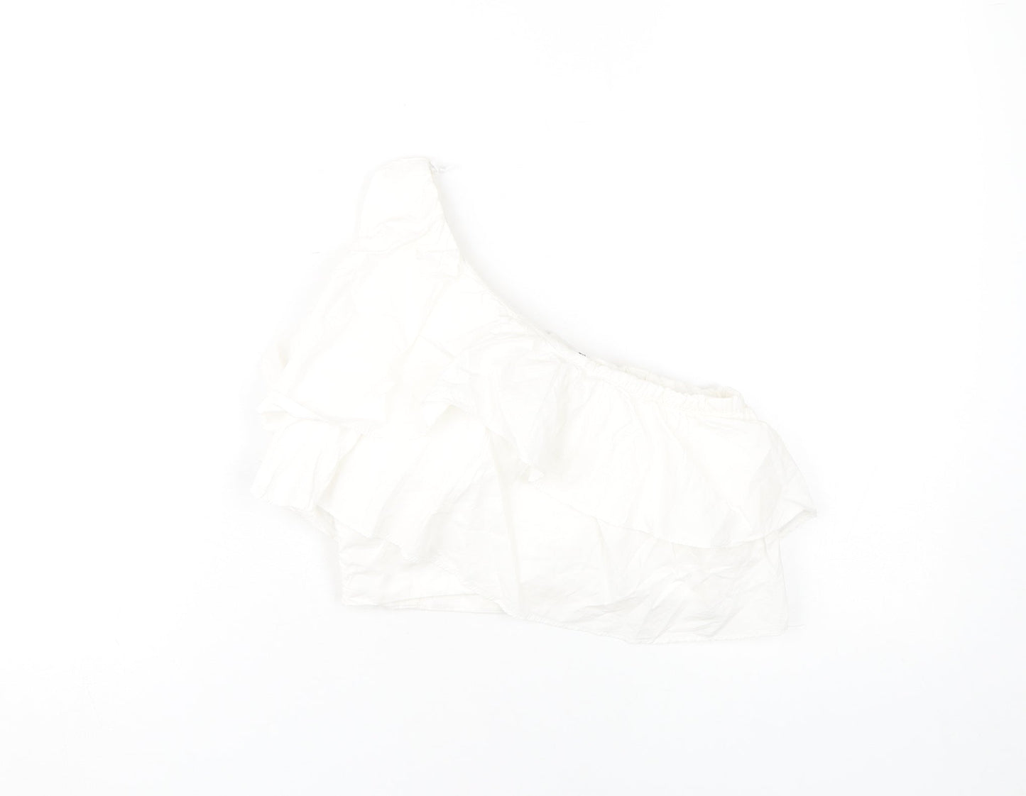 Womens UK Size XS Zara White Cropped Blouse