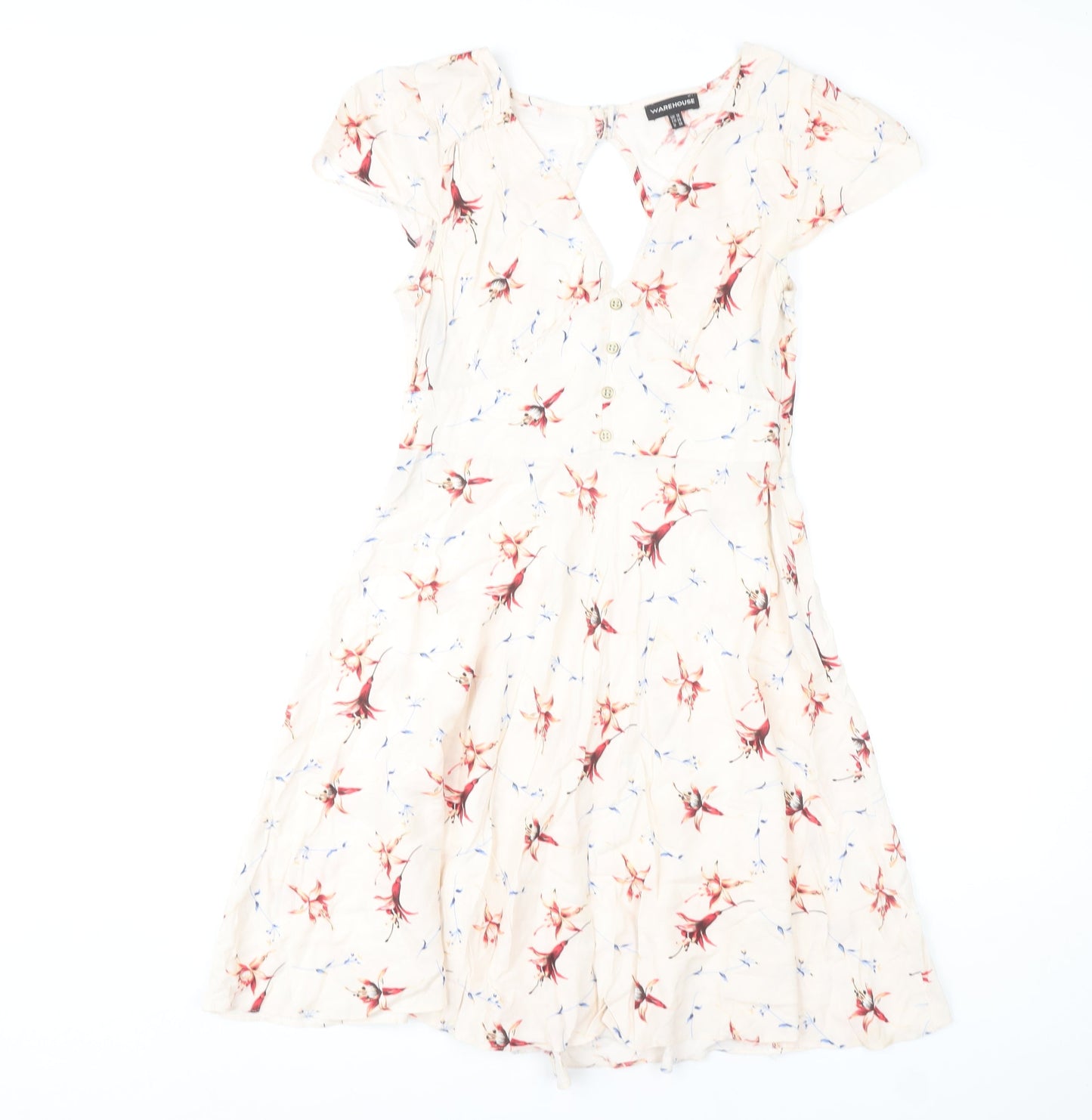 Warehouse Women's Multicoloured Floral Dress, Size 10