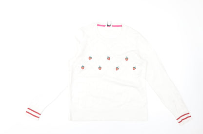 Womens UK Size 10 M&Co Ivory Pullover Jumper