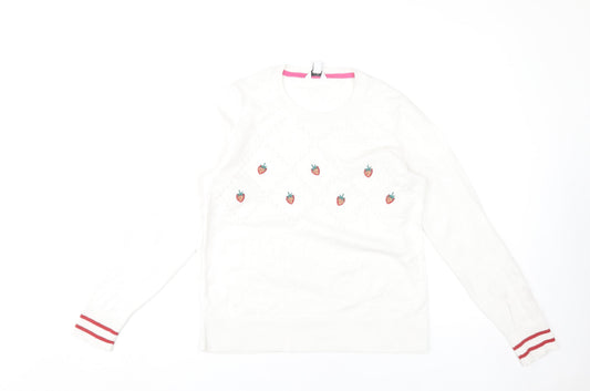 Womens UK Size 10 M&Co Ivory Pullover Jumper