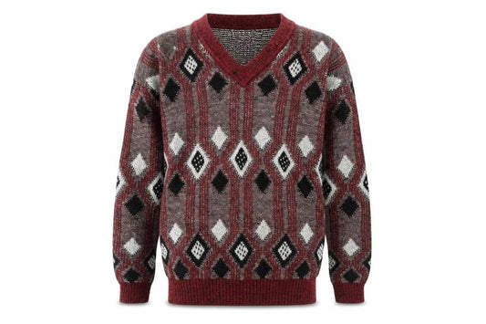 J.T. Beckett Men’s Multicoloured V-Neck Jumper L