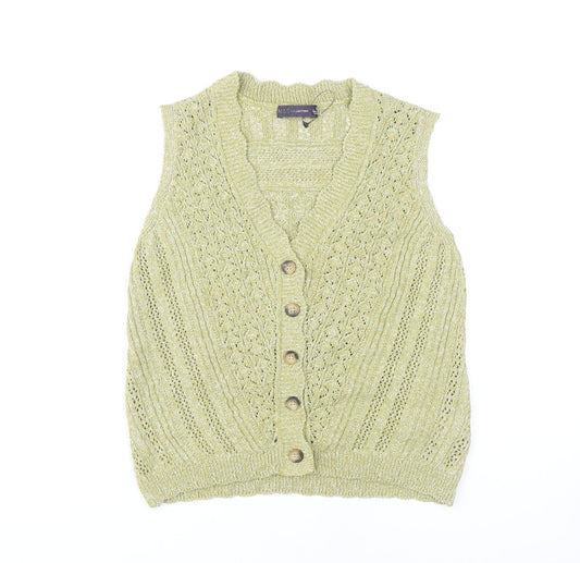 Womens UK Size XS Marks and Spencer Green Vest Jumper