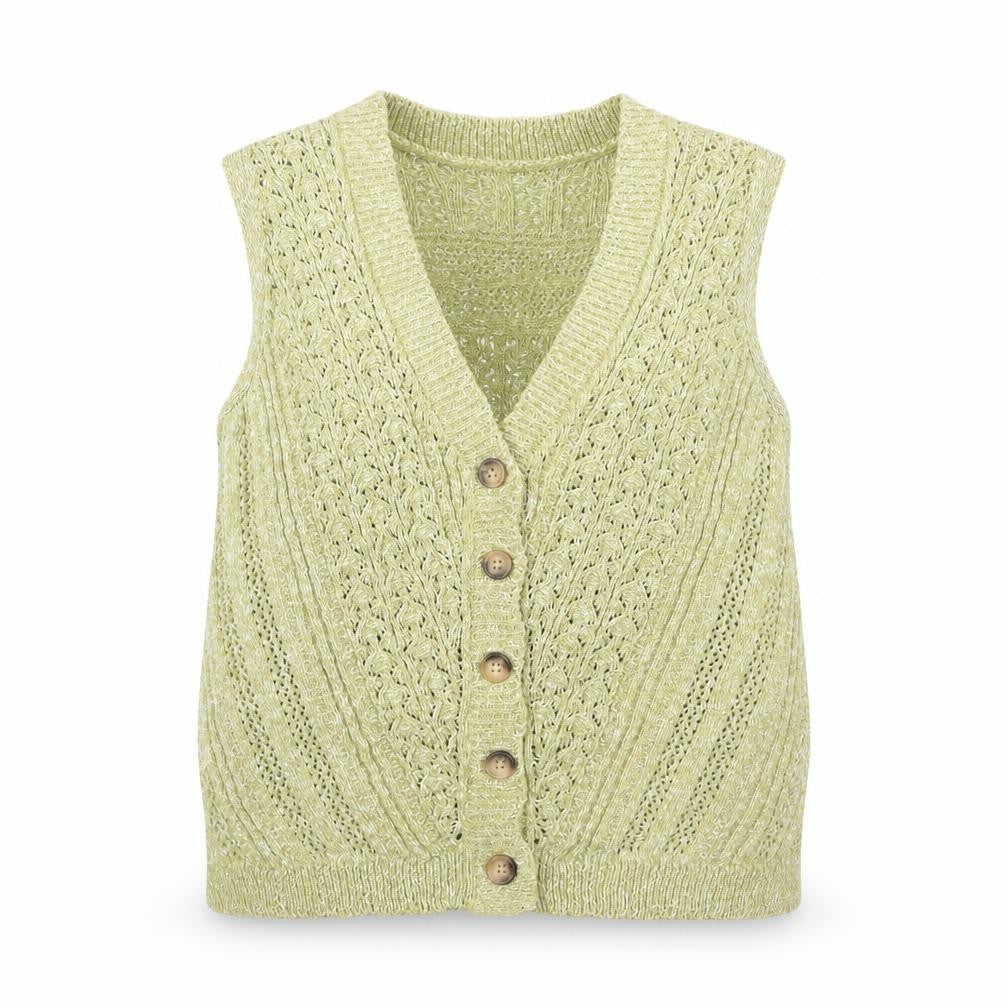 Womens UK Size XS Marks and Spencer Green Vest Jumper
