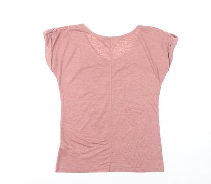 New Look Women's Pink Love T-Shirt Size 8