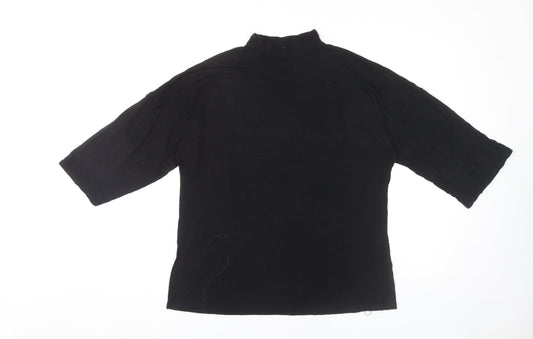 Boohoo Women's Black High Neck Top, Size 10