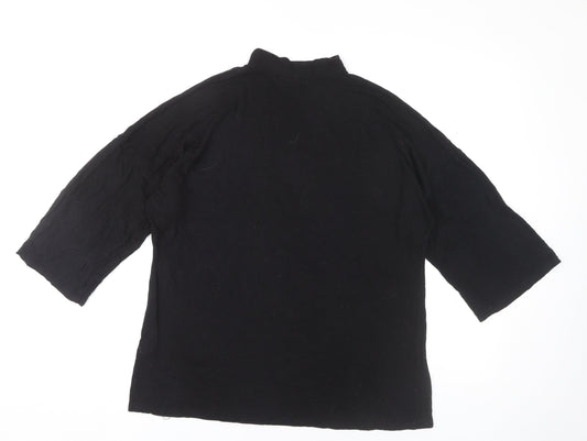 Boohoo Women's Black High Neck Top, Size 10