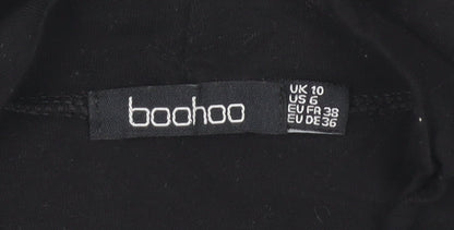 Boohoo Women's Black High Neck Top, Size 10
