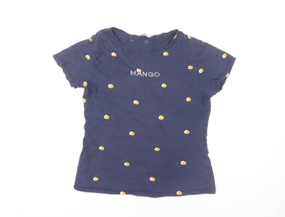 Womens UK Size M MNG Blue Basic T-Shirt
