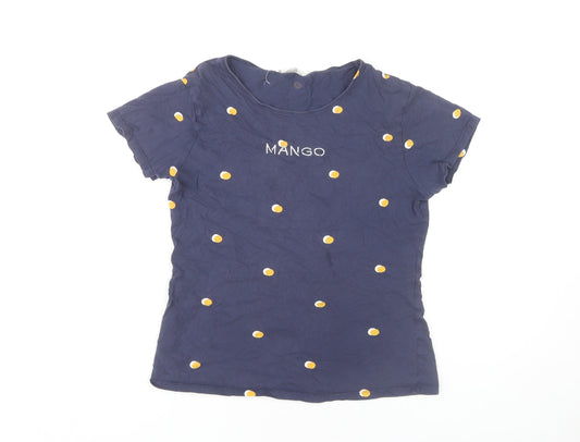 Womens UK Size M MNG Blue Basic T-Shirt