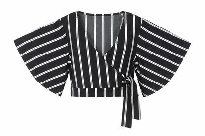 Womens UK Size 8 New Look Black Wrap Blouse