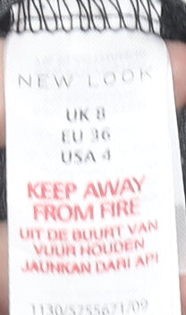 New Look Women's Black Striped Wrap Blouse Size 8