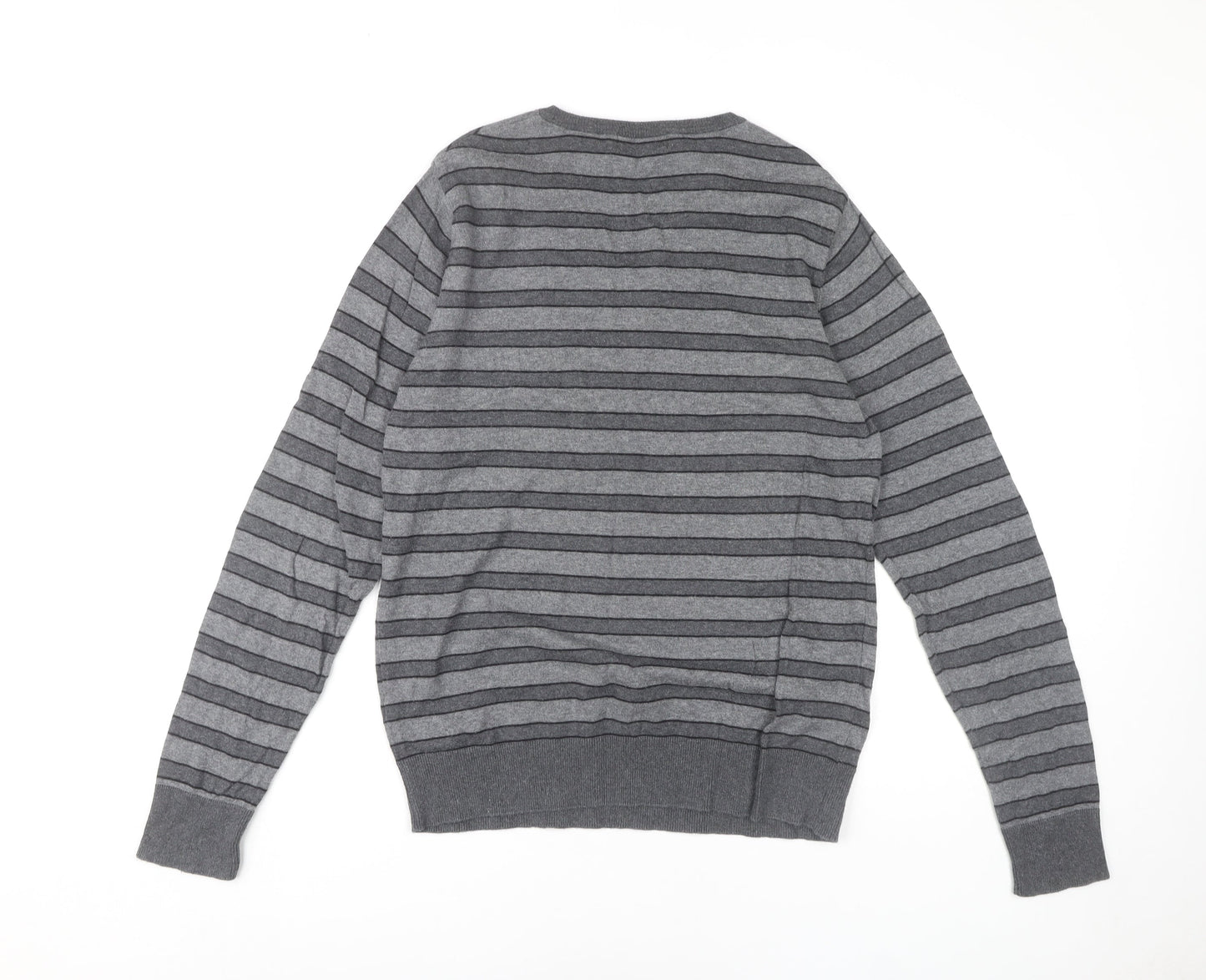 Marks and Spencer Grey Striped Men's S Pullover