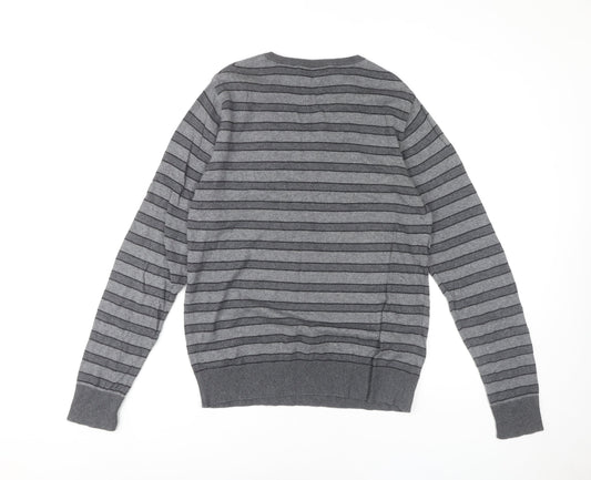 Marks and Spencer Grey Striped Men's S Pullover