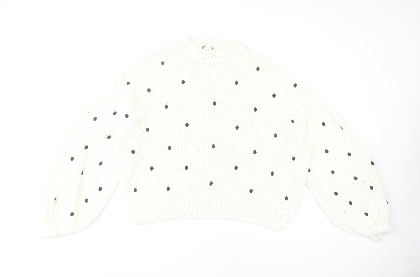 Womens UK Size M Topshop White Pullover Jumper