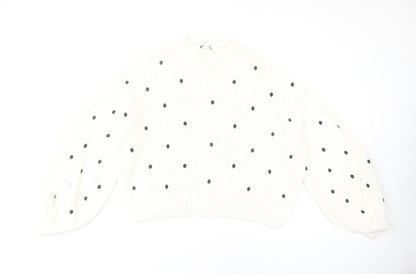 Womens UK Size M Topshop White Pullover Jumper