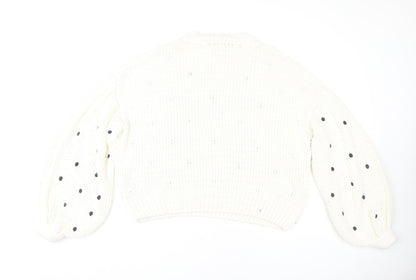 Womens UK Size M Topshop White Pullover Jumper