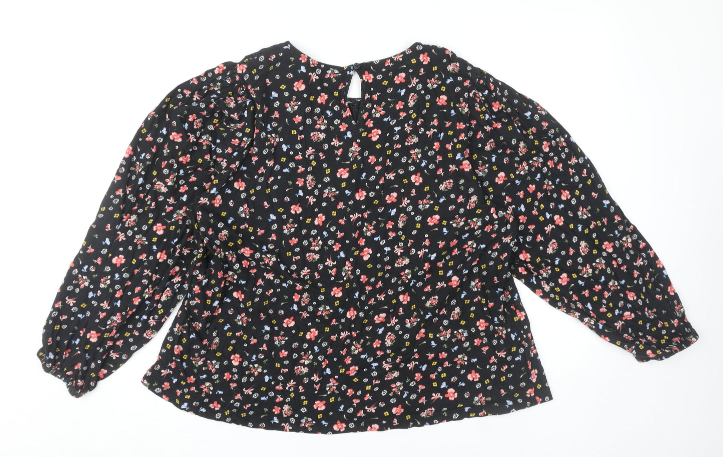 Womens UK Size 16 Marks and Spencer Black Tunic Blouse
