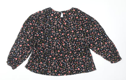 Womens UK Size 16 Marks and Spencer Black Tunic Blouse