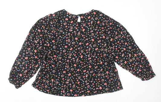 Womens UK Size 16 Marks and Spencer Black Tunic Blouse