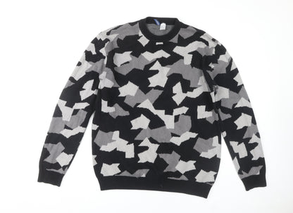 H&M Men's Multicoloured Camouflage Pullover